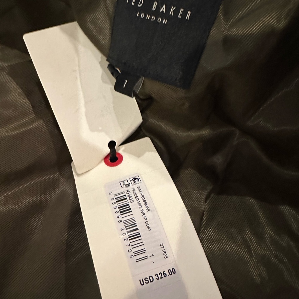 Ted Baker NWT Khaki Padded Midi Wrap Coat - Picture 11 of 14